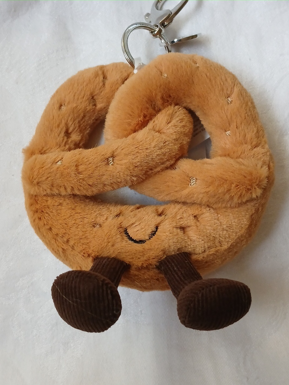 Jellycat Amuseables Pretzel Bag Charm 6.7" x 3.9" x 1.2" Soft & Plush NWT